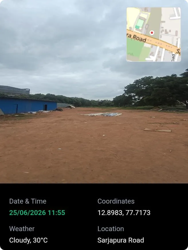 Arvind Sylva site status June 2026 — cleared plot on Sarjapur Road (K-RERA geo-tagged)